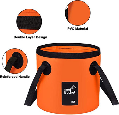 FlexiBucket™ - The compact folding bucket. Perfect for camping, gardening, and cleaning. Convenient, durable, and space-saving.